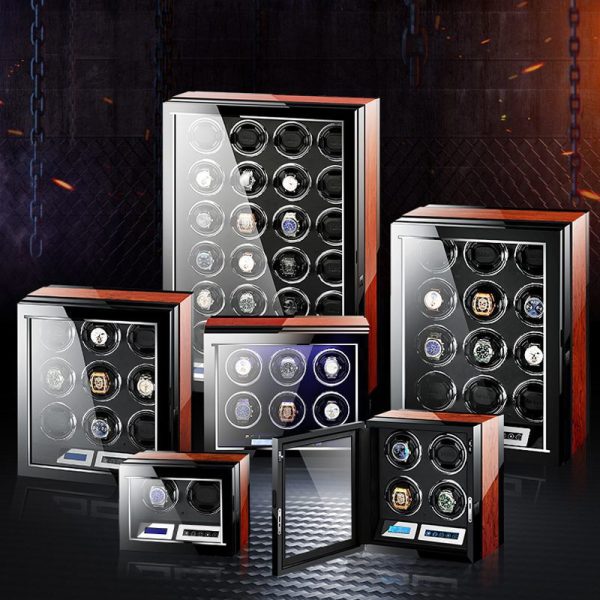 Intelligent automatic mechanical wooden watch collection box