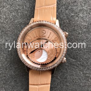 Jaeger-LeCoultre Rendez-Vous Brown Dial Diamond Bezel Replica – Swiss 1:1 Clone