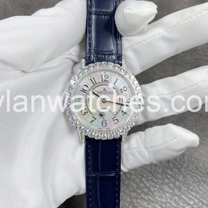 Jaeger-LeCoultre Rendez-Vous Moon White Dial Blue Leather Strap Clone
