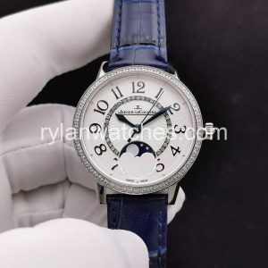 Jaeger-LeCoultre Rendez-Vous Moon White Dial Blue Leather Strap Clone