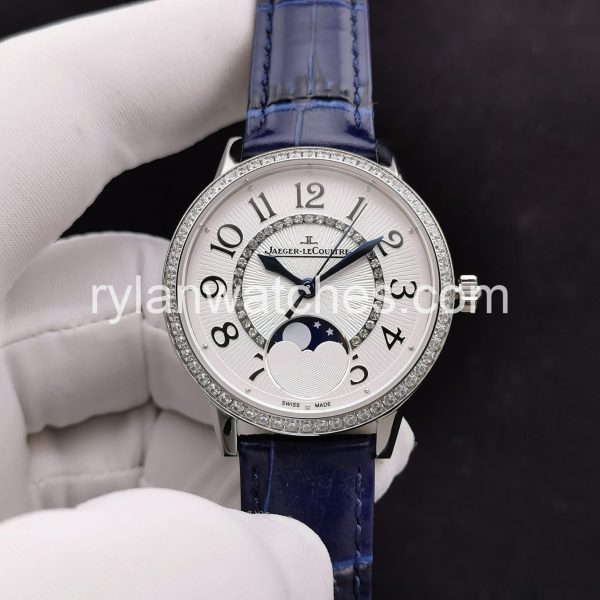 Jaeger-LeCoultre Rendez-Vous Moon White Dial Blue Leather Strap Clone
