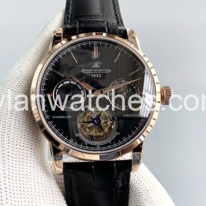 Jaeger-LeCoultre Master Tourbillon Rose Gold Black Dial 1:1 Clone