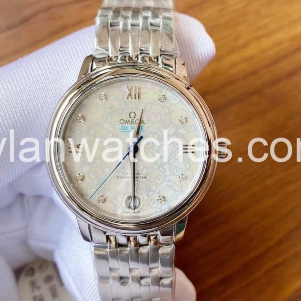 Omega De Ville Mother of Pearl Date Display Clone with Swiss Movement