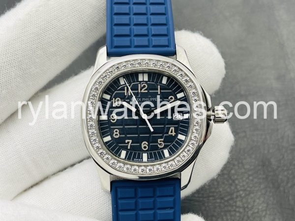 Patek Philippe Aquanaut Blue Dial White Metal Case Clone, Patek Philippe Aquanaut, Blue Dial, White Metal, Swiss Clone