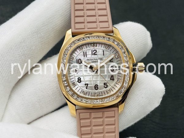 Patek Philippe Aquanaut White Dial Yellow Gold Case Clone, Patek Philippe Aquanaut, White Dial, Yellow Gold, Swiss Clone