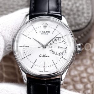 Rolex Cellini 39mm White Dial Stainless Steel Case Date Replica Watch