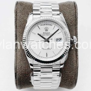 Rolex Day-Date 36mm White Dial Stainless Steel Case Replica Watch