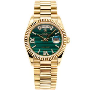 Rolex Day-Date 36mm Green Dial Full Gold Case Replica Watch