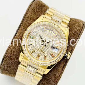 Rolex Day-Date 36mm Diamond Dial Yellow Gold Case Replica Watch
