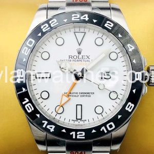rolex explorer ii white dial black bezel clone replica watch