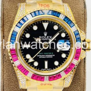 rolex gmt master ii gold rainbow coke clone replica watch