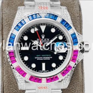 rolex gmt master ii platinum rainbow coke clone replica watch