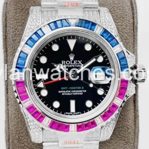 rolex gmt master ii rainbow coke drill clone replica watch