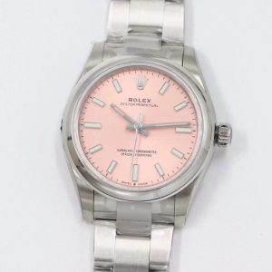 Rolex Oyster Perpetual Pink Dial 31MM Clone with red dial