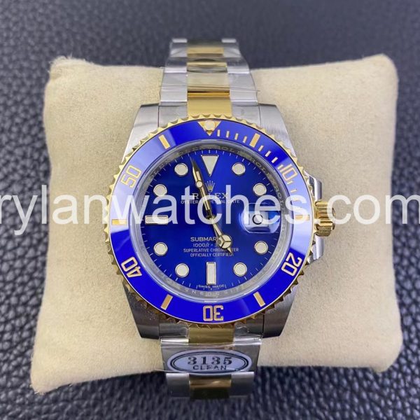 rolex submariner gold blue clone replica watch