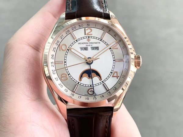 Vacheron Constantin Fiftysix Complete Calendar Rose Gold Silver Dial Watch