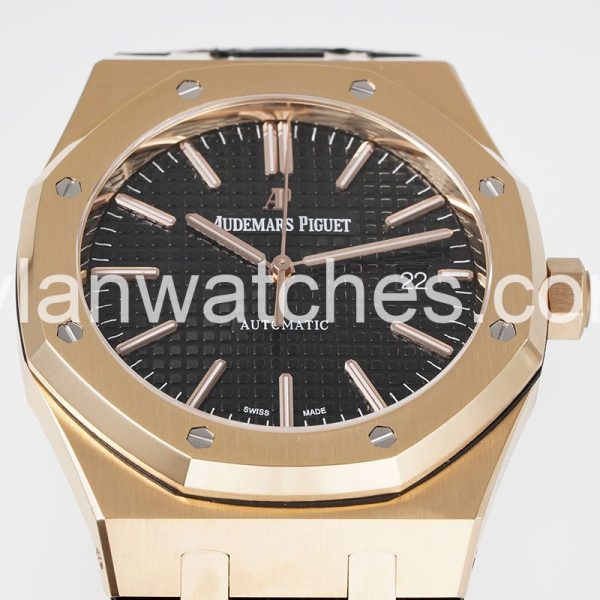 Audemars Piguet 41mm 15400 Black face rose gold shell black belt - Image 2