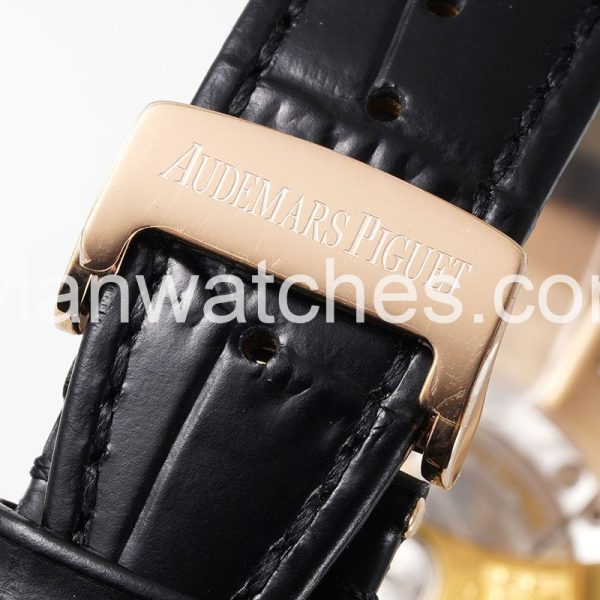 Audemars Piguet 41mm 15400 Black face rose gold shell black belt - Image 4