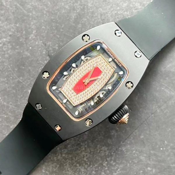 Richard Mille RM 007 Carbon Red Bridge Clone, Carbon Case, Red Bridge Dial, RM 007 Clone