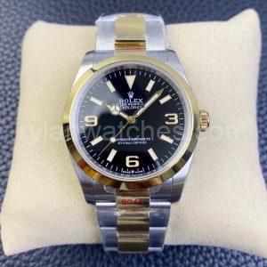 rolex explorer gold two tone clone replica watch