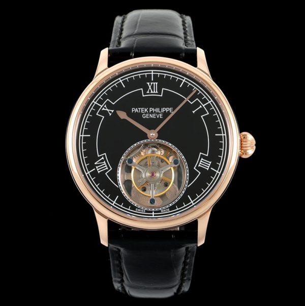 Patek Philippe Tourbillon Complications Black Dial Rose Gold Clone, Black Dial, Rose Gold, Tourbillon Clone