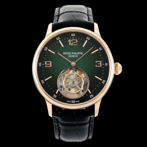 Patek Philippe Tourbillon Complications Green Dial Clone, Green Dial, Tourbillon Clone, Swiss Clone