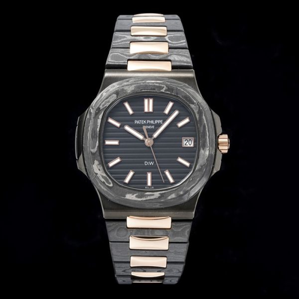 Patek Philippe Nautilus 5711 DIW Carbon Black Rose Gold Clone, Carbon Rose Gold, Nautilus Clone