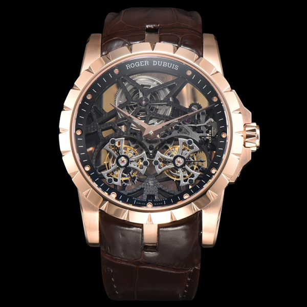 Roger Dubuis Excalibur Double Tourbillon Rose Gold Clone RDDBEX0395