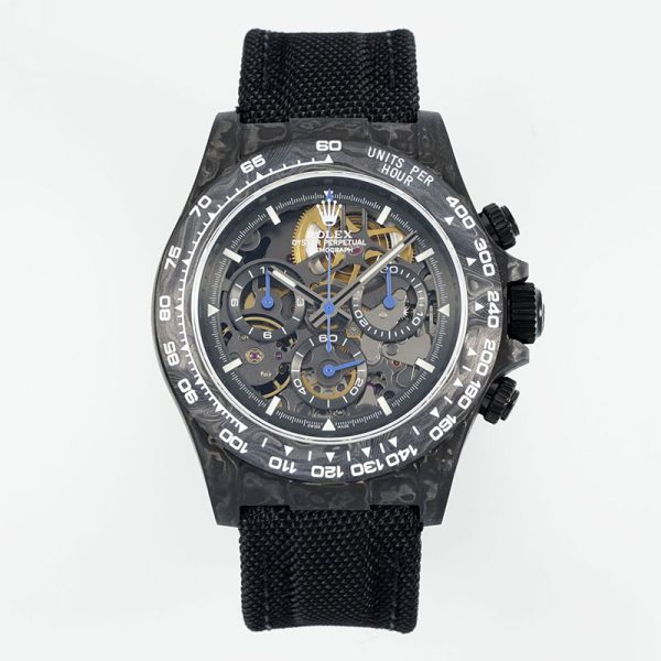 Rolex Daytona DIW Carbon Fiber Chronograph with Yellow Accents Replica Watch