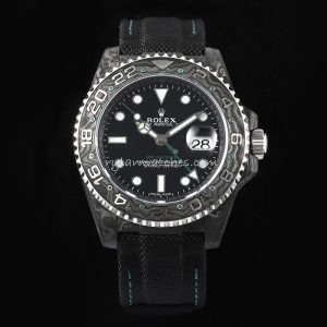 rolex diw gmt master ii carbon fiber black strap clone replica watch