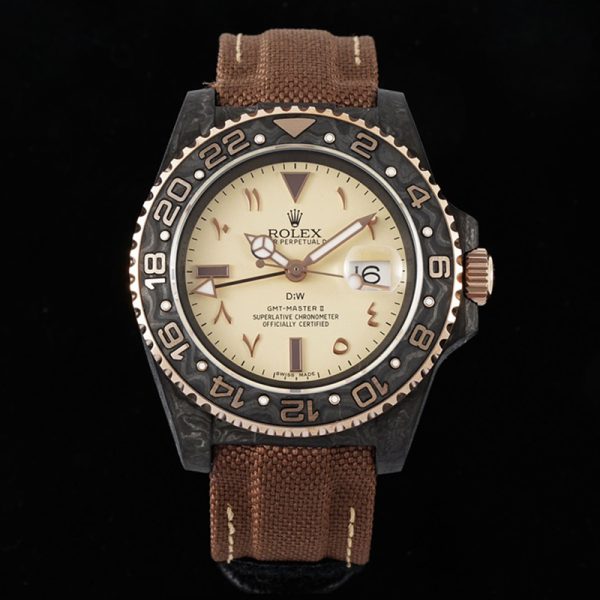 rolex diw gmt master ii carbon fiber brown clone replica watch