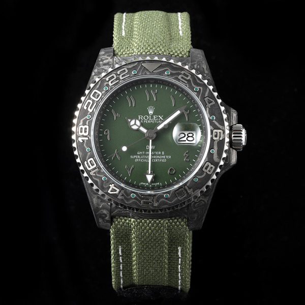 rolex diw gmt master ii carbon fiber green clone replica watch