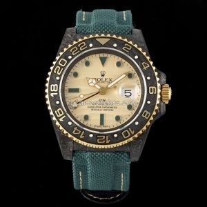 rolex diw gmt master ii carbon fiber green woven clone replica watch