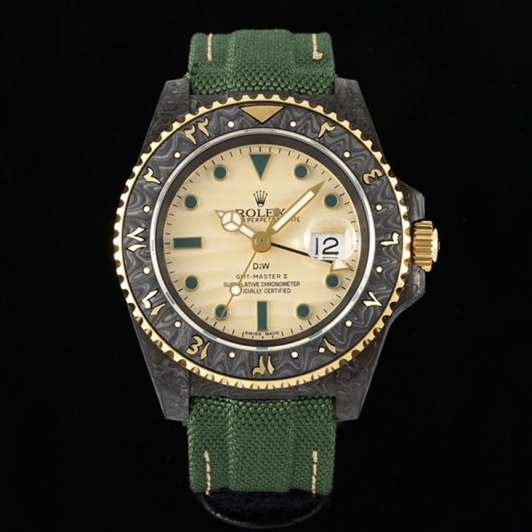 rolex diw gmt master ii carbon fiber green strap clone replica watch