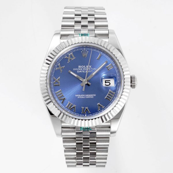 Rolex Datejust Clone with Blue Dial and Roman Numerals