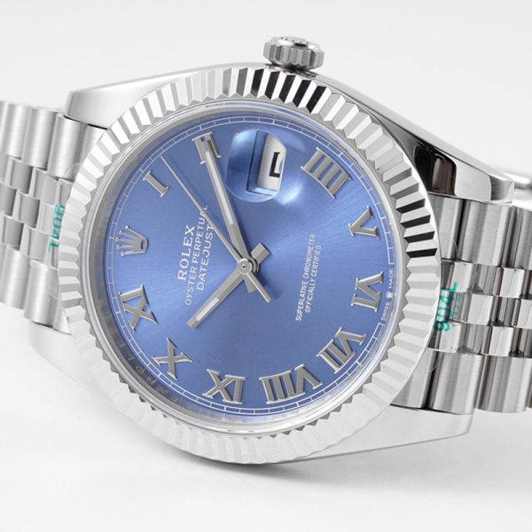 Rolex Datejust Clone with Blue Dial and Stainless Steel Bracelet 41MM (Copy)