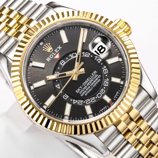 Rolex Sky-Dweller Stainless Steel Green Dial Oyster Clone 42MM (Copy)