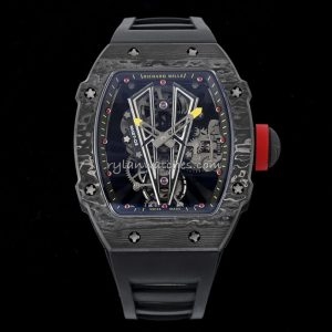 Richard Mille RM27-03 Tourbillon Clone with Carbon Fiber Case and Black Rubber Strap