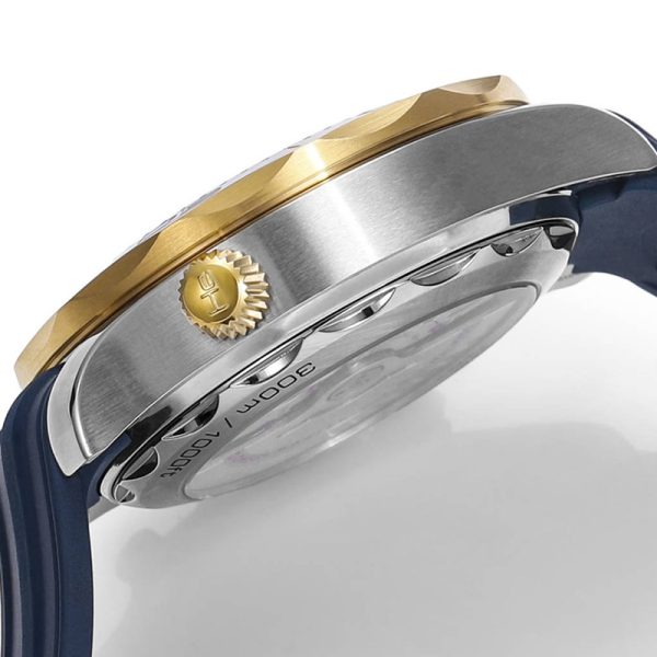 Omega Seamaster Diver 300m Clone Watch with Blue Dial and Gold Accents 44mm (Copy)