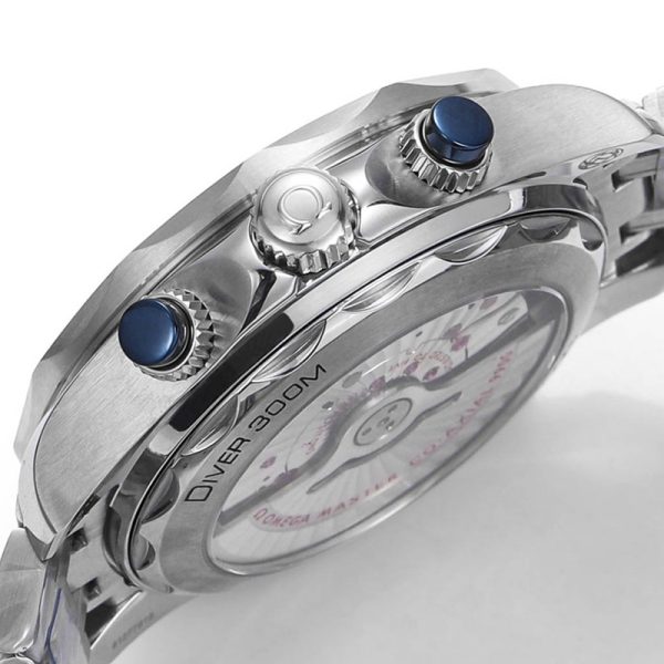 Omega Seamaster Diver 300m Clone Watch with Blue Dial and Rubber Strap 44mm (Copy)