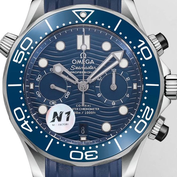 Omega Seamaster Diver 300m Clone Watch with Blue Dial and Stainless Steel Bracelet (Copy)