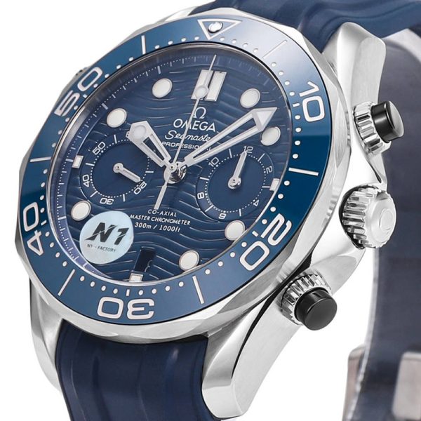 Omega Seamaster Diver 300m Clone Watch with Blue Dial and Stainless Steel Bracelet (Copy)