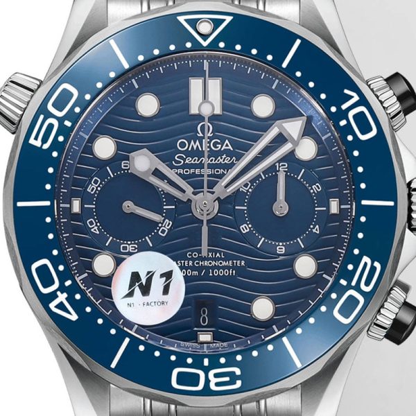 Omega Seamaster Diver 300m Clone Watch with Rubber Strap and Chronograph 44mm (Copy)