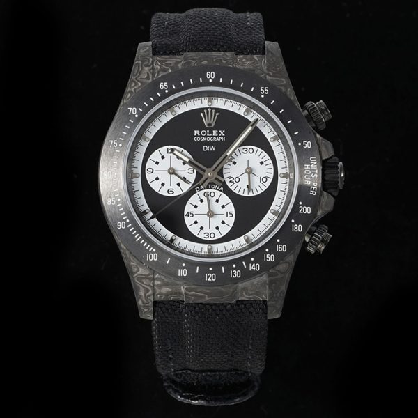 Rolex Daytona Paul Newman DiW Carbon Clone with Panda Dial
