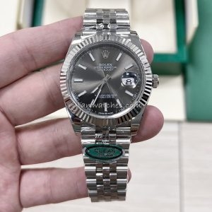 Rolex Datejust Clone with Silver Dial and Stainless Steel Bracelet