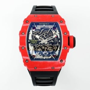Richard Mille RM 35-02 RAFA Red Clone with black strap and skeleton dial