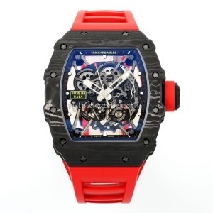 Richard Mille RM 35-02 RAFA Black Case Red Strap Clone skeleton watch