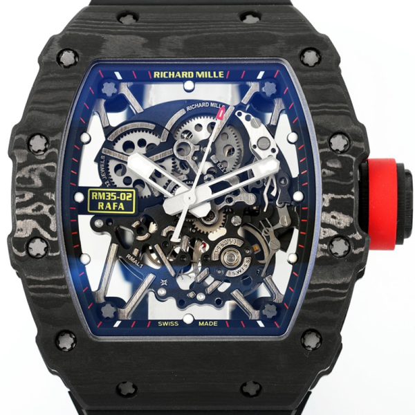 Richard Mille RM 35-02 RAFA Black Case Red Strap Clone (Copy)