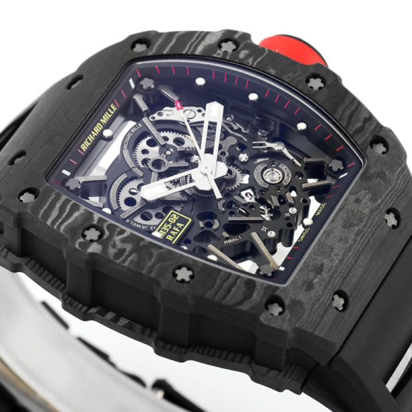 Richard Mille RM 35-02 RAFA Black Case Red Strap Clone (Copy)