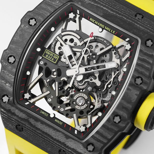 Richard Mille RM 35-02 RAFA Black Case Blue Strap Clone (Copy)